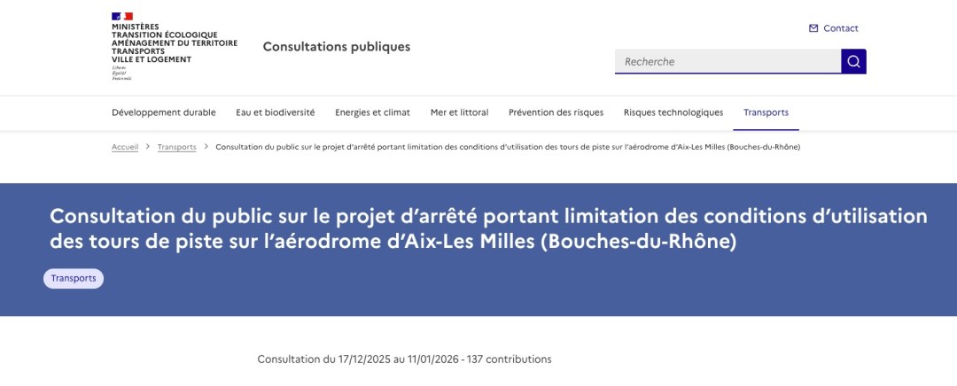 Aérodrome milles consultation