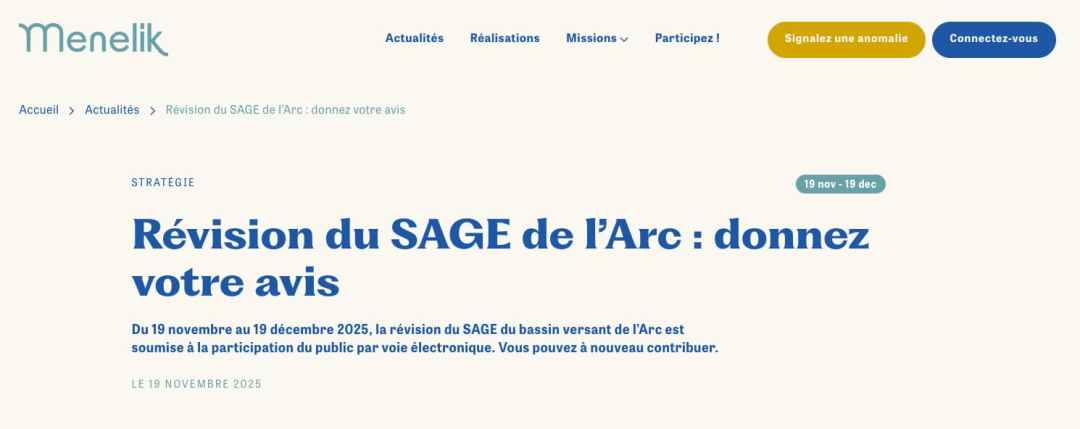 Révision du SAGE de l’Arc
